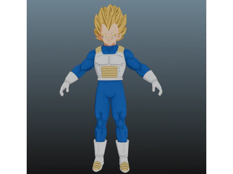 वेजीटा सुपर सैयान ड्रैगन बॉल केवल ब्लेंडर के लिए 3D मॉडल