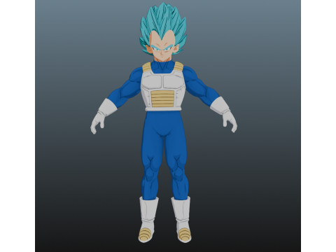Vegeta Super Saiyan Blue Dragon Ball for Blender Only 3D Model