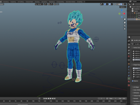 Vegeta Super Saiyan Blue Dragon Ball for Blender Only 3D 모델