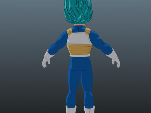 Vegeta Super Saiyan Blue Dragon Ball for Blender Only 3D 모델