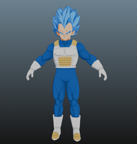 Vegeta SSB SS Evolved Dragon Ball for Blender Only 3D Model .c4d .max .obj .3ds .fbx .stl .blend 