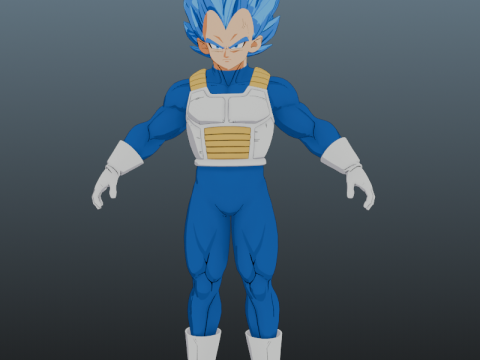 Vegeta SSB SS Evolved Dragon Ball for Blender Only 3D Model