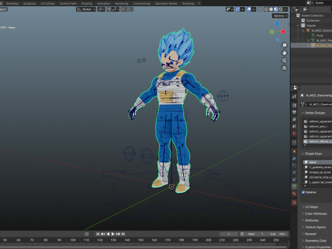 Vegeta SSB SS Evolved Dragon Ball for Blender Only 3D Model