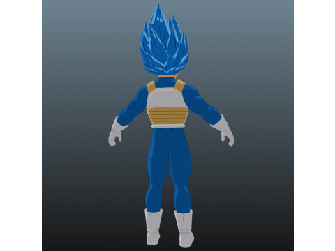 Vegeta SSB SS Evolved Dragon Ball for Blender Only 3D Model