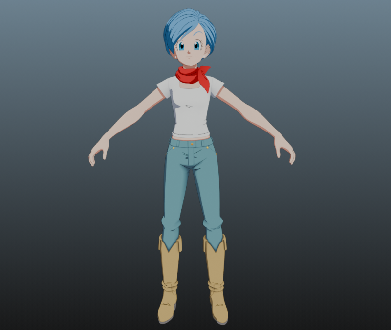 Bulma Dragon Ball for Blender Only 3D Модель .c4d .max .obj .3ds .fbx .stl .blend 