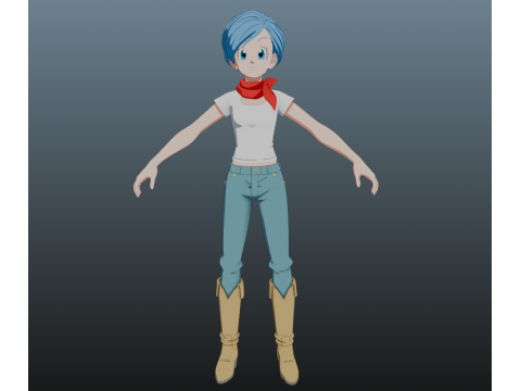 Bulma Dragon Ball for Blender Only 3D Model
