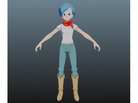 Bulma Dragon Ball только для блендера 3D Модель