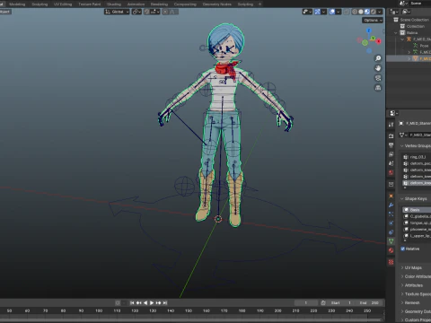 Bulma Dragon Ball for Blender Only 3D Model