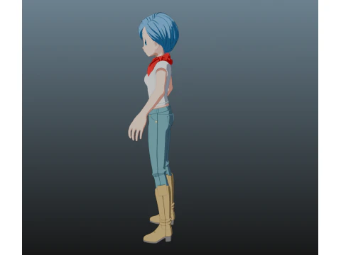Bulma Dragon Ball for Blender Only 3D Model