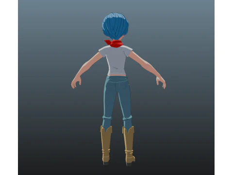Bulma Dragon Ball for Blender Only 3D Model