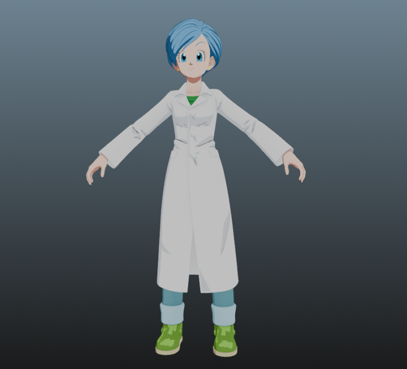 Bulma Lab Coat Dragon Ball for Blender Only 3D 模型 .c4d .max .obj .3ds .fbx .stl .blend 