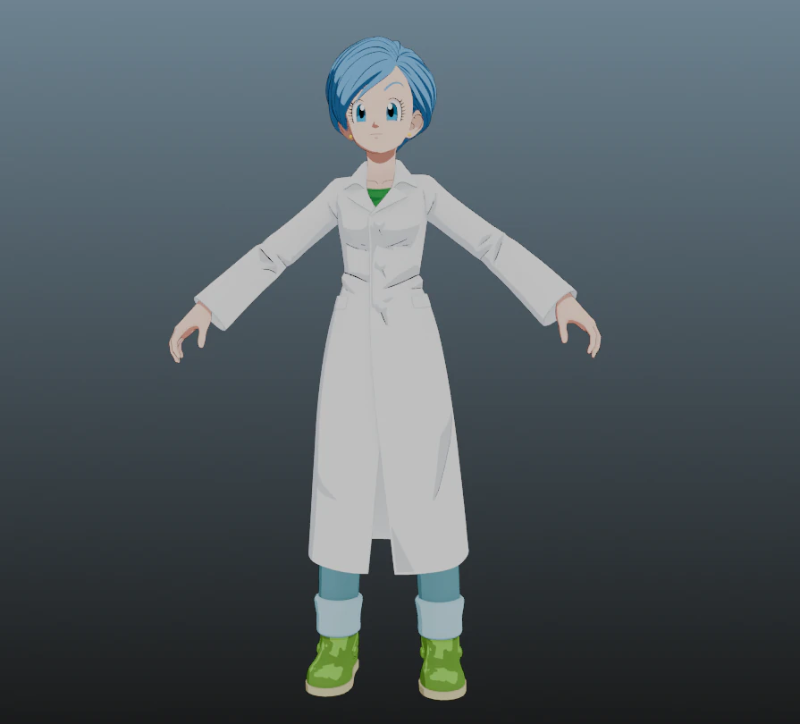 Bulma Lab Coat Dragon Ball for Blender Only 3D Model .c4d .max .obj .3ds .fbx .stl .blend 
