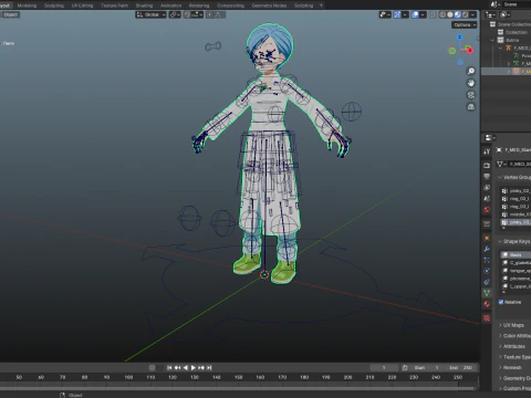 Bulma Lab Coat Dragon Ball for Blender Only 3D Model