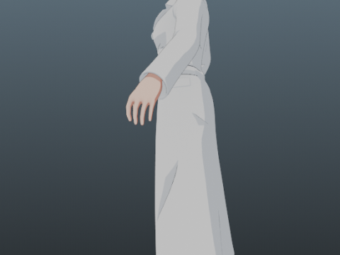 Bulma Lab Coat Dragon Ball for Blender Only 3D 模型