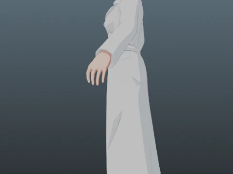 Bulma Lab Coat Dragon Ball for Blender Only 3D Model