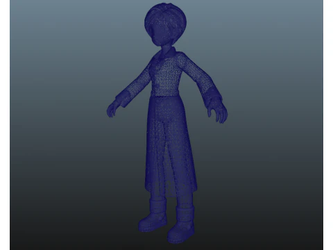 Bulma Lab Coat Dragon Ball for Blender Only 3D Model