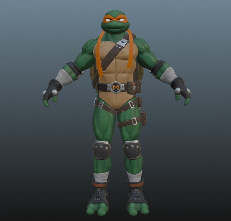 Ninja Turtle Michelangelo for Blender Only 3D Модель .c4d .max .obj .3ds .fbx .stl .blend 