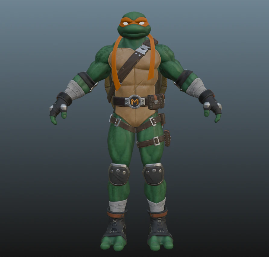 Ninja Turtle Michelangelo for Blender Only 3D Model .c4d .max .obj .3ds .fbx .stl .blend 