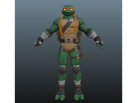 Ninja Turtle Michelangelo for Blender Only 3D Model
