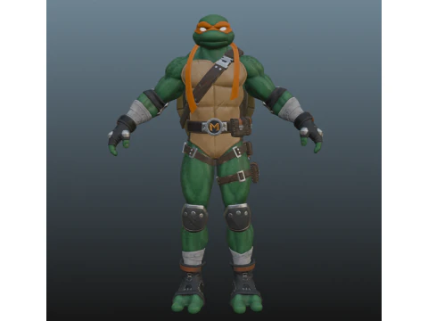निंजा टर्टल माइकलएंजेलो केवल ब्लेंडर के लिए 3D मॉडल