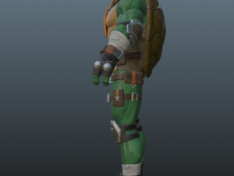 Ninja Turtle Michelangelo for Blender Only 3D Модель