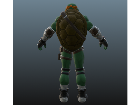 Ninja Turtle Michelangelo for Blender Only 3D Модель