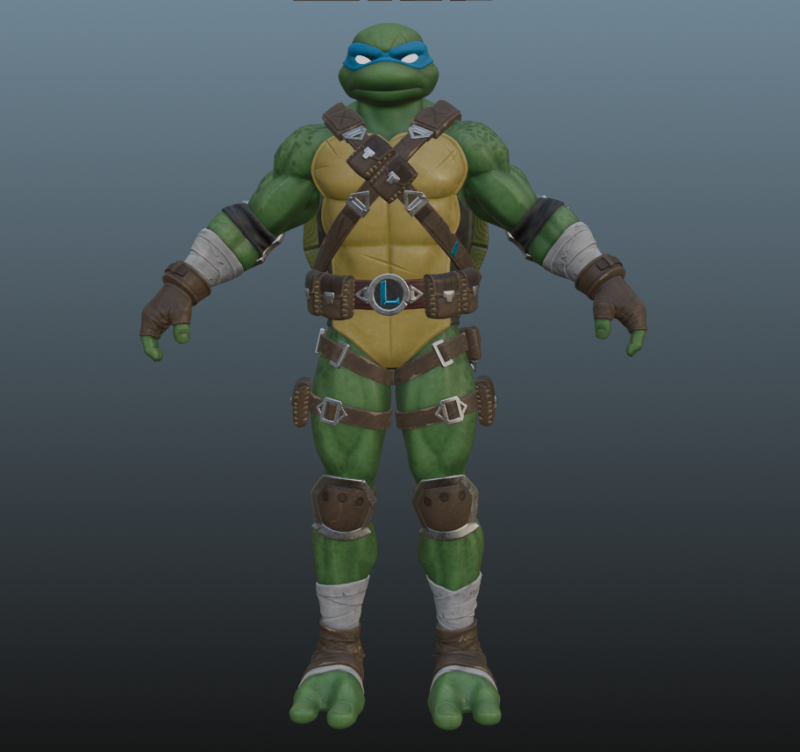 Ninja Turtle Leonardo for Blender Only Modelo 3D .c4d .max .obj .3ds .fbx .stl .blend 