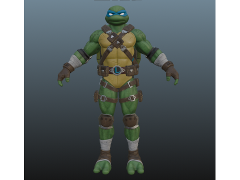 Ninja Turtle Leonardo for Blender Only 3D Model