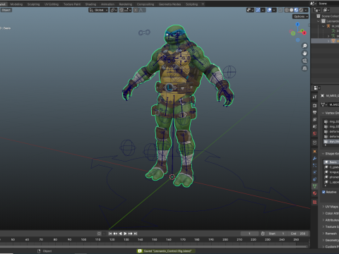 Ninja Turtle Leonardo for Blender Only Modelo 3D