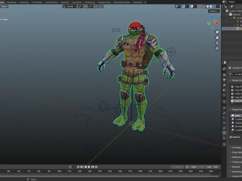 Ninja Turtle Raphael for Blender Only 3D Model