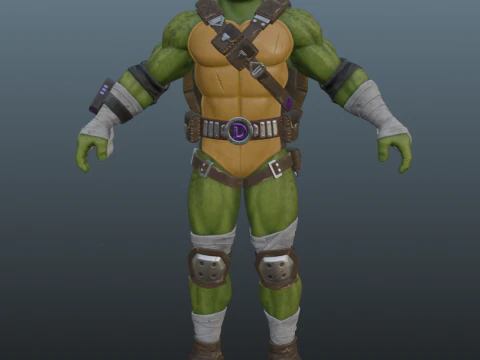 Tortuga Ninja Donatello solo para Blender Modelo 3D