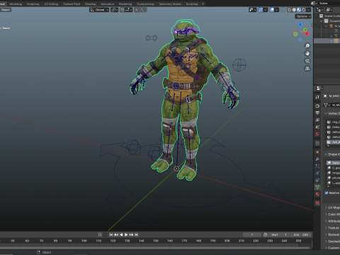 Ninja Turtle Donatello for Blender Only 3Dモデル
