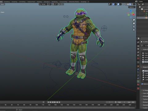 Ninja Turtle Donatello for Blender Only 3D Model