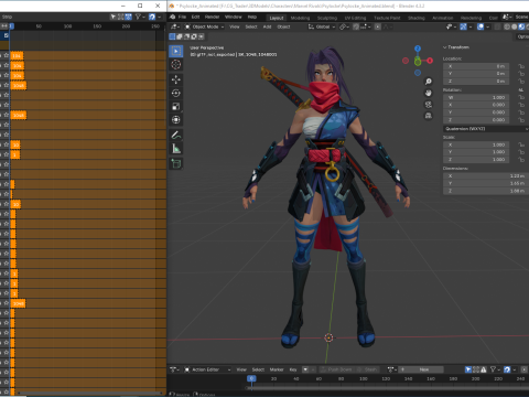 Psylocke - Blender Only Modelo 3D