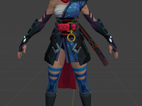 Psylocke - Blender Only Modelo 3D