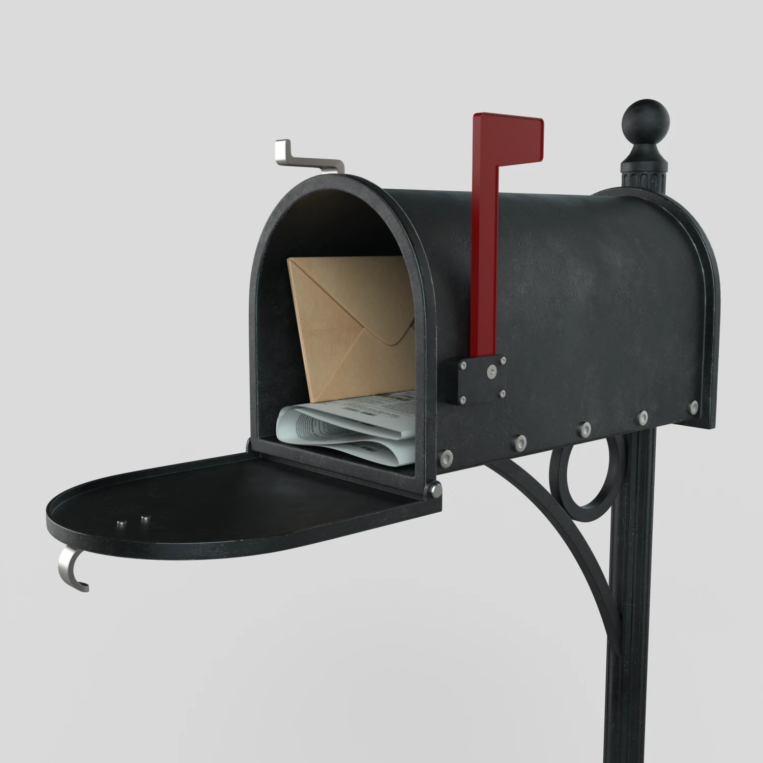 American Mailbox 3D Model .c4d .max .obj .3ds .fbx .stl .blend 