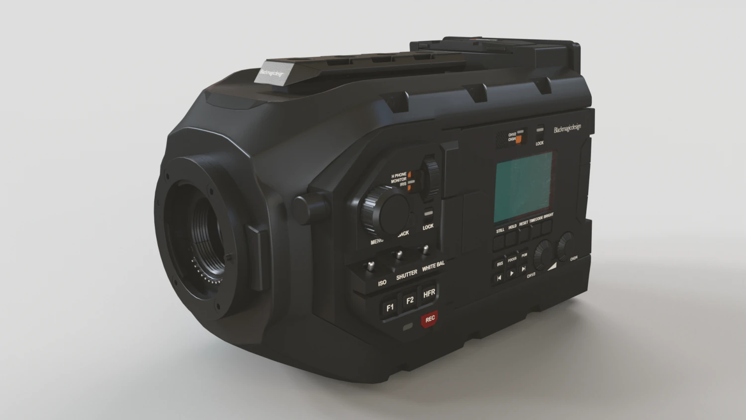 Blackmagic URSA Mini Movie Camera 3D Model .c4d .max .obj .3ds .fbx .stl .blend 