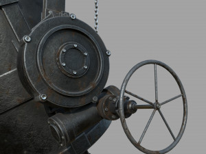 Foundry metal bucket hanging on chain 3D Model