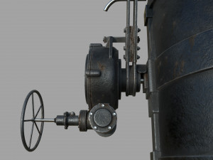 Foundry metal bucket hanging on chain 3D Model