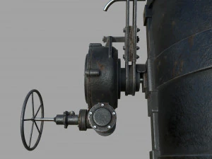 Foundry metal bucket hanging on chain 3D Model