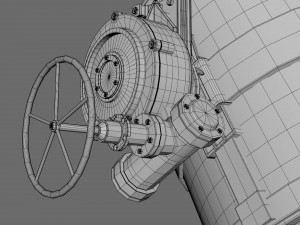 Foundry metal bucket hanging on chain 3D Model