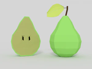 laag poly cartoon peer 3D Model