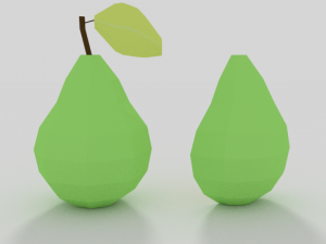 low poly cartoon pear 3D Model