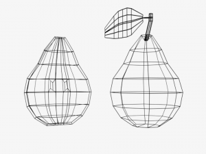 low poly cartoon pear 3D Model