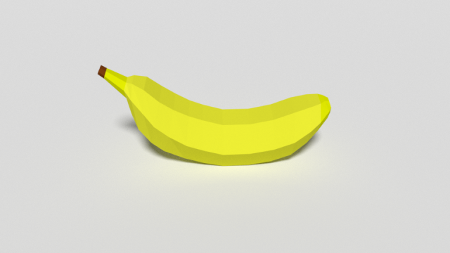low poly cartoon banana 3D मॉडल .c4d .max .obj .3ds .fbx .stl .blend 
