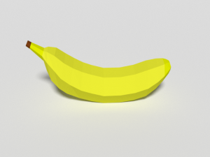 low poly cartoon banana Modèle 3D