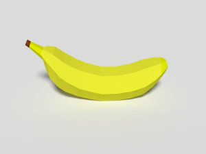 laag poly cartoon banaan 3D Model
