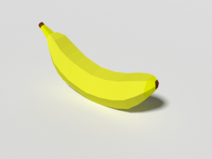 low poly cartoon banana 3D मॉडल