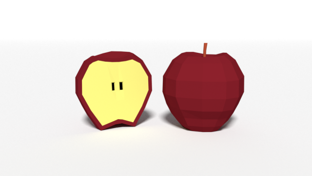 low poly cartoon apple 3D Модель .c4d .max .obj .3ds .fbx .stl .blend