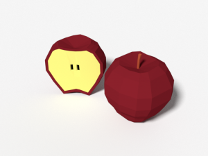 low poly cartoon apple 3D Модель